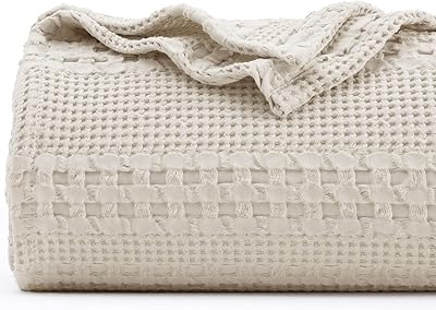 Couverture phf 100 % coton tissé gaufré king size - couverture douce