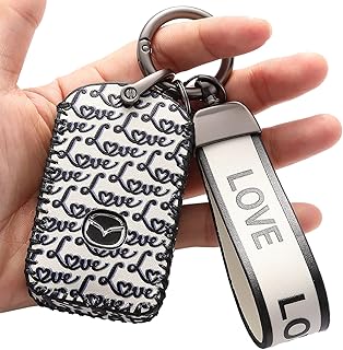 Couvercle de protection en cuir pour porte-clés mazda compatible avec mazda