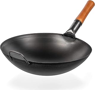 Wok en acier au carbone yosukata poêle à frire de 14