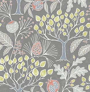 Papier peint de jardin multicolore nu woolpepper peel and stick, modèle nu3039, gris