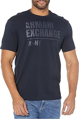 Armani exchange t-shirt maxi à col rond avec logo sur le devant