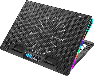Coussin de refroidissement pour ordinateur portable aicheson rgb pour ordinateur portable de 15,6