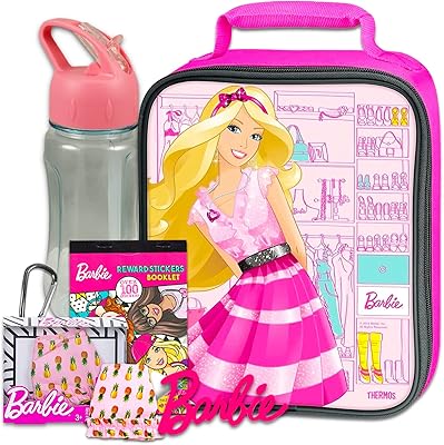 Coffret barbie pour filles ~ 5 pièces d'autocollants isolés pour sac à déjeuner