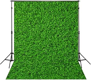 Fond d'herbe verte nature 5x7 pieds, arrière-plan de photographie de pelouse réaliste