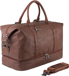 Grand sac de voyage week-end en toile et cuir pour homme et femme, marron, classique. Shoppez futé, shoppez Diaytar Sénégal