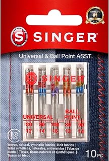 Aiguilles pour machine à coudre singer standard et ball de universal, tailles 80/12