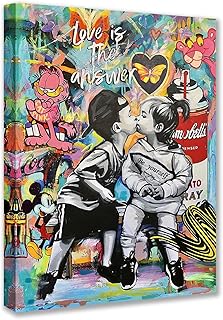 Tucocoo banksy street art sur toile décoration murale l'amour est la réponse