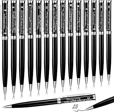 20 pièces versets bibliques stylo à bille chrétien motivationnel gravé citations inspirantes stylo d'encouragement religieux cadeau stylo à bille pour femmes hommes bureau d'église, encre noire. Diaytar : Votre allié pouvoir d'achat au quotidien