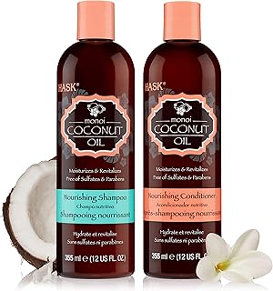 Hask monoï coconut oil shampooing and conditioner set, nourrissant pour tous les types