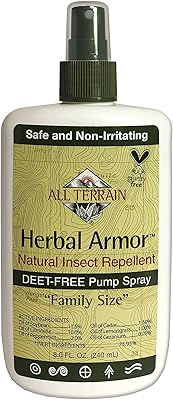 Spray à pompe anti-insectes naturel all train sans deet de herbal armor, 240