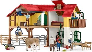 Schleich farm world - ensemble de jeu avec grange et animaux de la ferme,