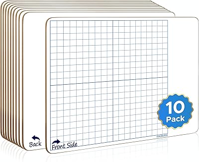 Tableau blanc graphique effaçable à sec (lot de 10 tableaux) 11\"x14\" tableau effaçable