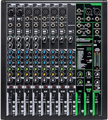 Mélangeur d'effets professionnel maki pro fx series 12v3 avec usb, préamplis de microphone