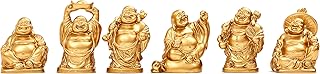 Statue de bouddha rieur feng shui en résine dorée comme cadeau décoratif porte-bonheur