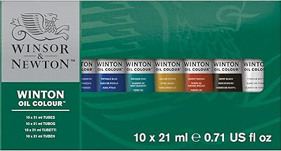 Ensemble de peinture à l'huile de base winsor & newton winton, dix tubes