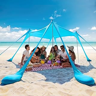 Parapluie de plage zuriar, 6,6 pieds coupe-vent upf 50+ avec 8 sacs