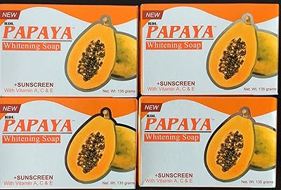 Lot de 4 savons blanchissants pour la peau à la papaye et crème
