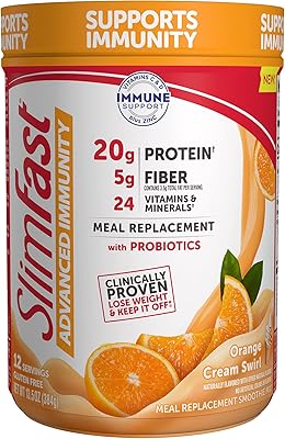 Mélange de smoothie substitut de repas slimfast advanced immunity crème de farine