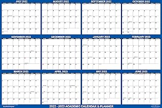 Calendrier académique effaçable pour cloisons sèches swiftglimpse 2021-2022 32 x 48, grand format