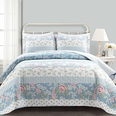 Lush decor cottage core parure de lit en coton avec motif