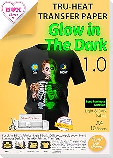 Transor dream luminous t-shirt papier transfert thermique (10 feuilles a4) glow