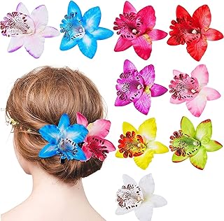 Pinces à cheveux à fleurs d'orchidées pour femmes, pinces à cheveux à fleurs