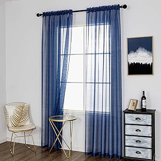 Rideaux en voile transparent dual life 120" rideaux de fenêtre avec passe-tringle transparents