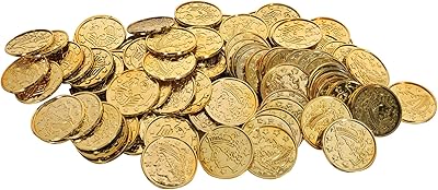 Pièces de monnaie en plastique pestel, or, taille unique
