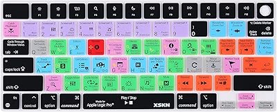 Clavier en silicone avec raccourcis xskn logic pro pour macbook air 13,7 pouces