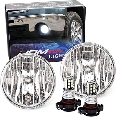 Ijdmtoy kit de feux antibrouillard à lentille transparente avec ampoules de rechange blanches