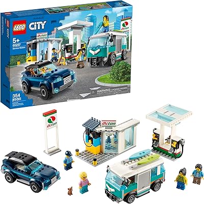 Lego 60257 kits de construction de station-service de voiture de ville, jouet