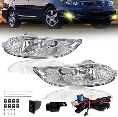 Feux antibrouillard compatibles avec toyota camry 2002-2004/corolla 2005-2008/solara 2002-2003 avec ampoule halogène, kit