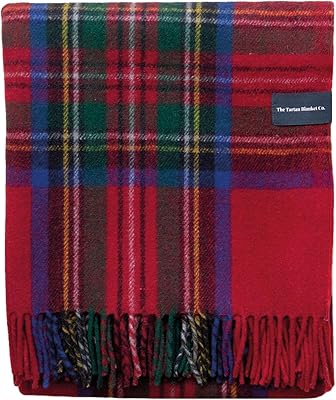 The tartan blanket co. stuart royal tartan couverture en laine recyclée