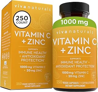 Vitamine c avec zinc (250 gélules végétariennes) - vitamine c 1000 mg