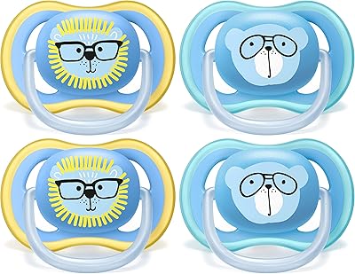 Sucette philips avent ultra air, 18 mois et plus, bleue, lot de 4