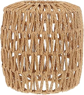 Abat-jour en rotin tissé naturel : abat-jour de table de chevet vintage, abat-jour