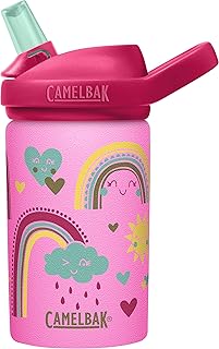 Bouteille d'eau camelback eddy plus pour enfants, 14 oz avec paille, acier inoxydable