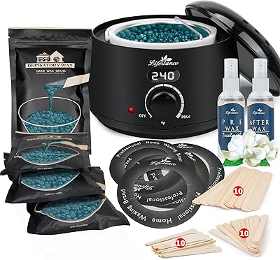 Kit d'épilation lifestance - kit chauffe-cire numérique l2 - paquet de 4 perles