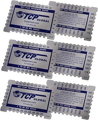 Peigne universel de jauge d'épaisseur de film humide tcp échelle de 1 à