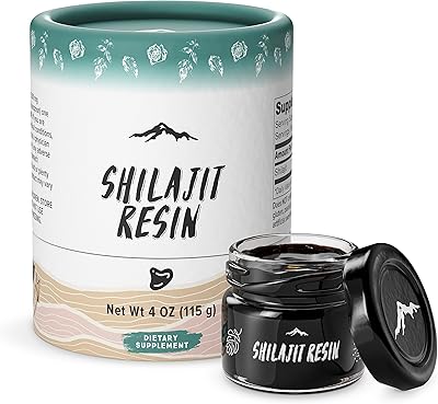 Résine shilajit pure avec cuillère, 115 g (750 portions), minéraux végétaux de qualité