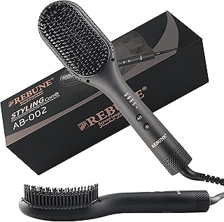 Brosse coiffante à air chaud rebune ab002, brosse lissante à chaleur à ions