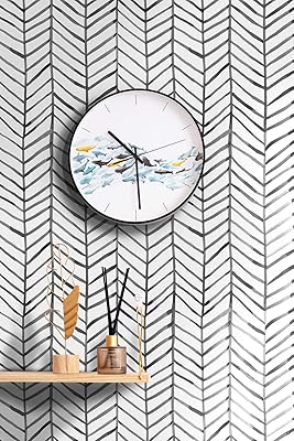 Papier peint autocollant homya, lignes géométriques noires et blanches, fond imperméable 45 x