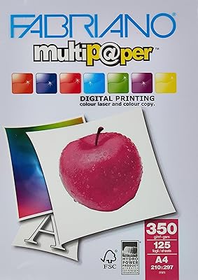 Papier kraft imprimable multi-usages fabriano 350 g/m2 a4, blanc