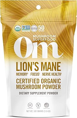 Poudre de superaliments de champignons biologiques om 35 oz (50 portions) supplément