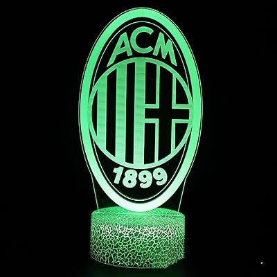 Veilleuse led 3d ac milan, 16 couleurs, télécommande, décoration tactile, cadeaux pour enfants