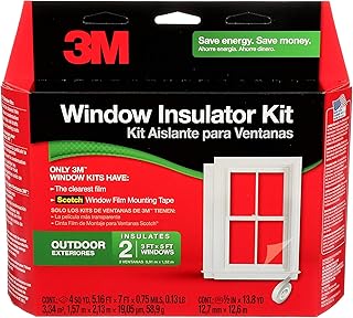 Kit d'isolation de fenêtre extérieure 3m, film transparent pour fenêtre résistant à la chaleur