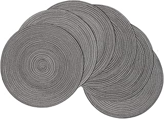 Chemins de table ronds tissés 6 pièces chemins résistants à la chaleur