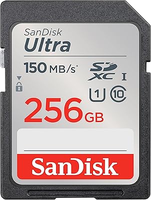 Carte sd sandisk ultra uhs i 256 go, 150 mo/s pour reflex numériques