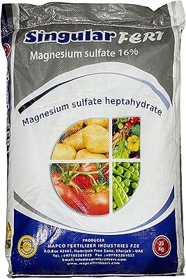 Sulfate de magnésium, sel d'epsom 25kg | oxyde de magnésium 16% soufre 13%
