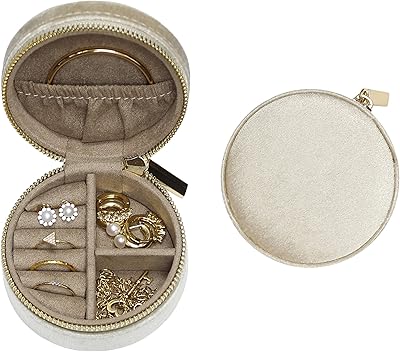 Sac à bijoux en velours bluetie, petit sac rond de rangement de bijoux